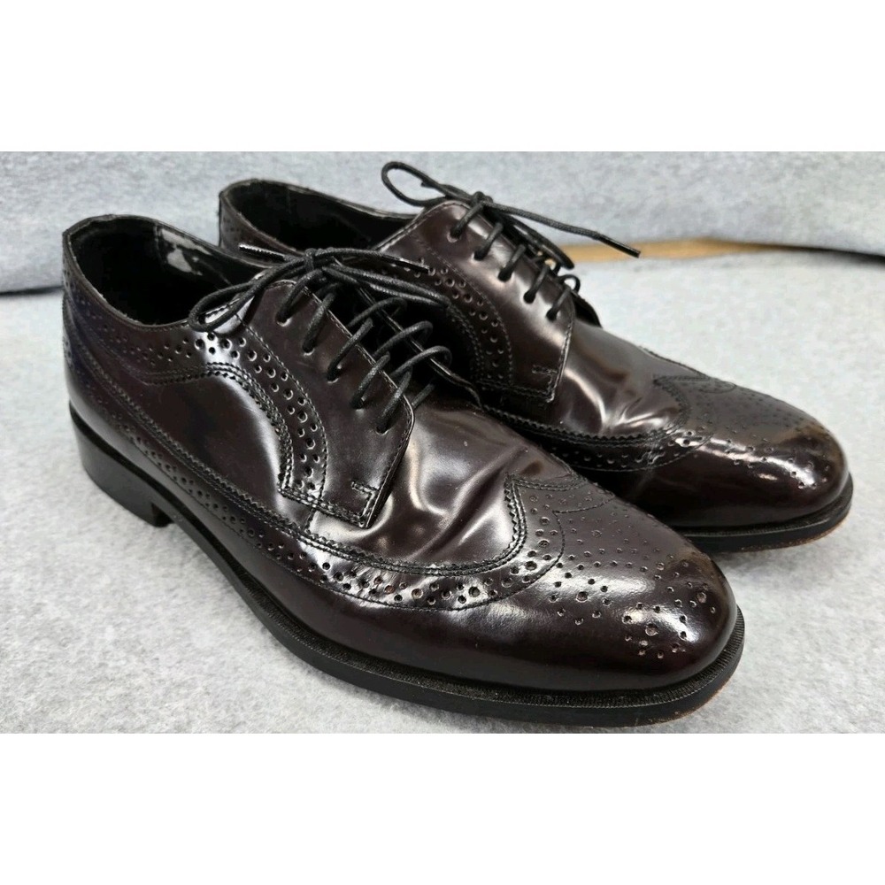 Nunn Bush Mens Dress Shoes Brown Leather Long Wingtip Derby Size 11